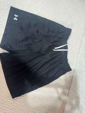 Under Armour Black Men's Athletic Shorts with White Drawstring
